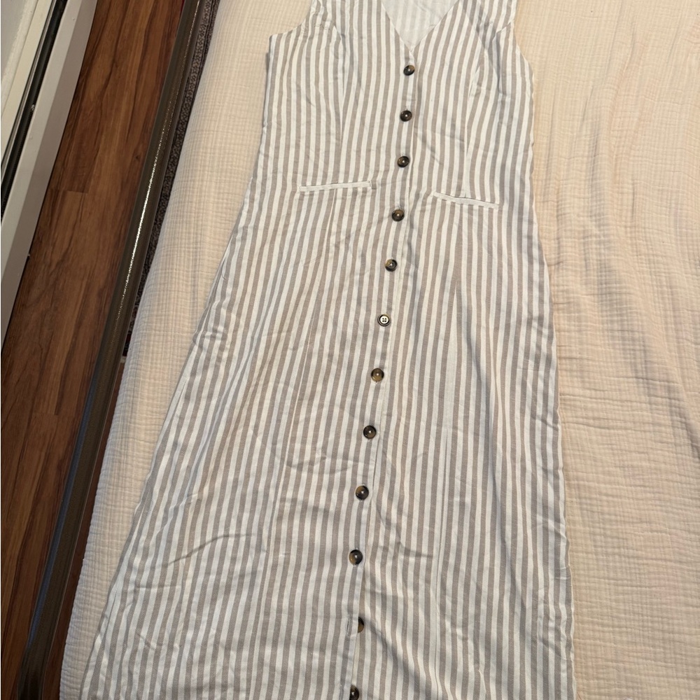 ASOS Gray Striped Maxi Dress